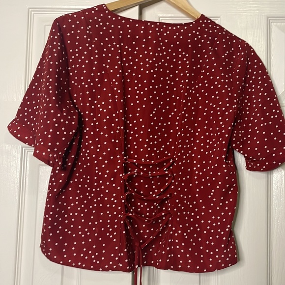 Elodie Red and White Polka Dot Blouse (Corset closed back) - Picture 7 of 9